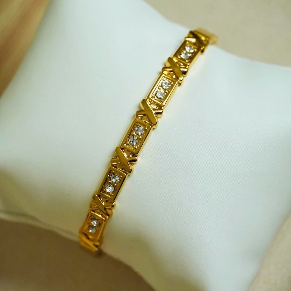 18K Gold Plated Zircon Bangle Bracelet